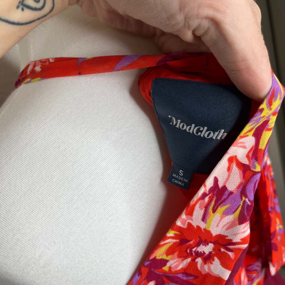 ModCloth Floral Halter Neckline Maxi Chiffon Dress - Picture 5 of 10